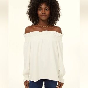 Tuckernuck Off-Shoulder White Blouse